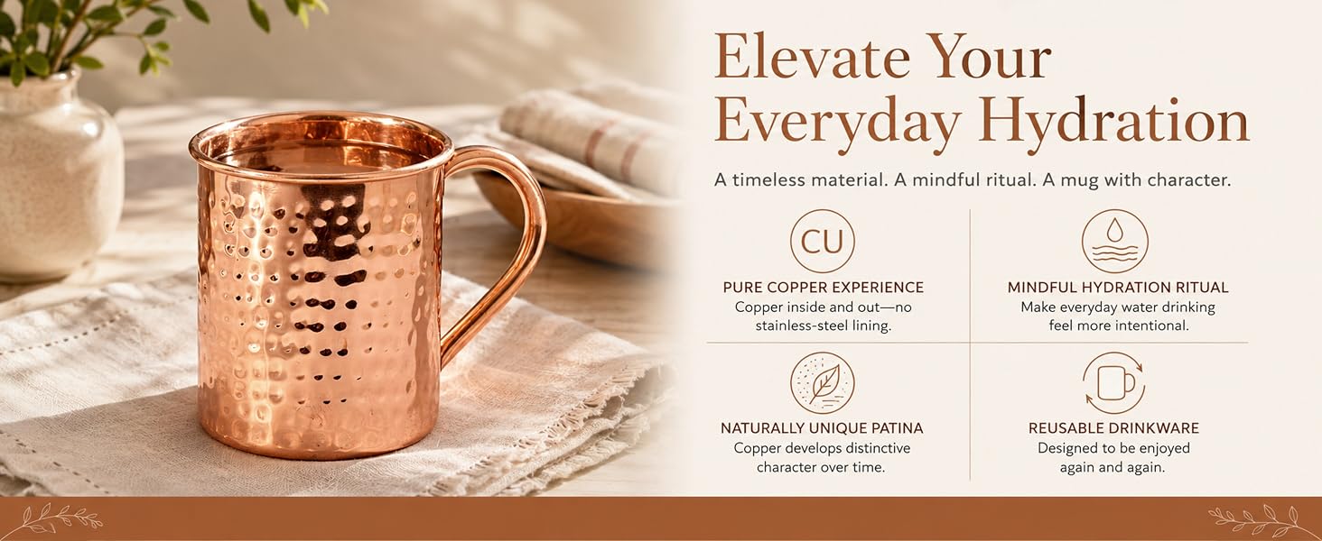 Hammered copper cup