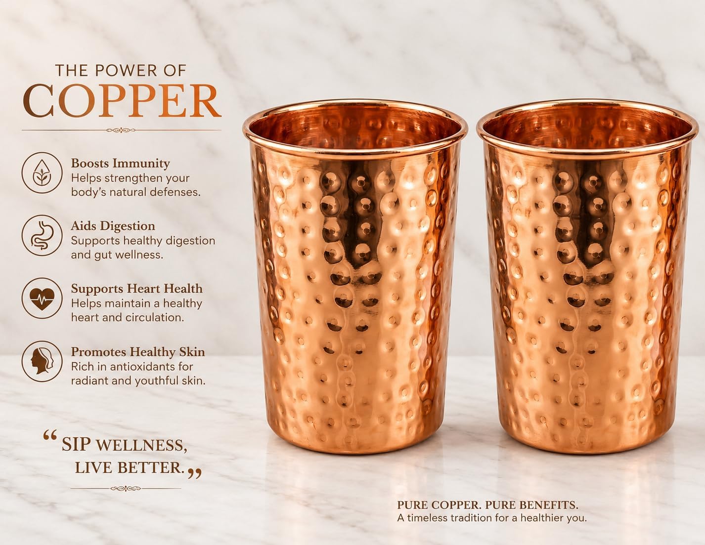 Hammered copper cup