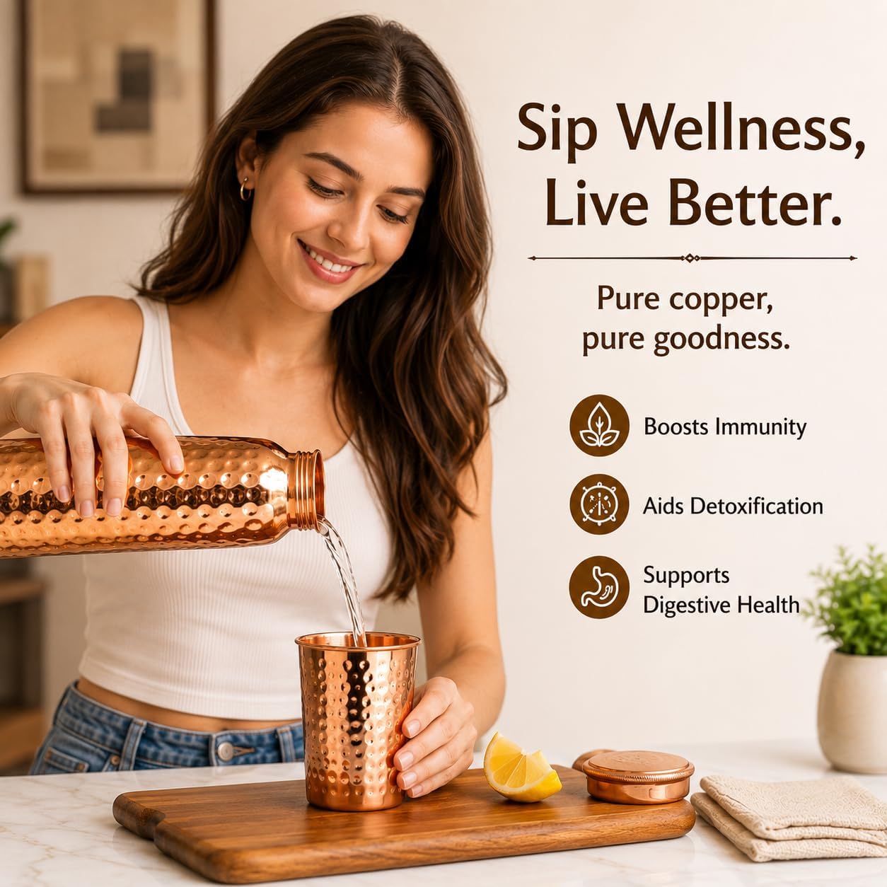 Hammered copper cup